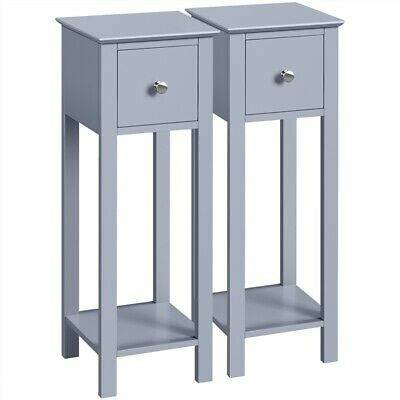 Grey Narrow bedside tables and cabinets