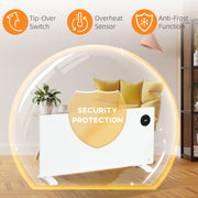 2000W Electric Convector Heater With Thermostat And Timer For Home Or Office Use White