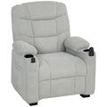 Electric Recliner Armchair with Massage Heat USB Port and Cup Holders for Lounge Grey AOSOM