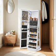 Lockable Swivel Jewellery Cabinet with Full Length Mirror and Organiser Storage by Songmics