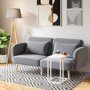 Narrow C Shape Bedside Table With Metal Frame For Sofa Or Bedside Use, White