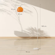 Modern Floor Lamp with Fabric Shade and Foot Switch for Lounge or Office, Orange