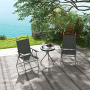 Set of 2 Folding Garden Chairs with Breathable Mesh Seats for Outdoor Use Dark Brown AOSOM