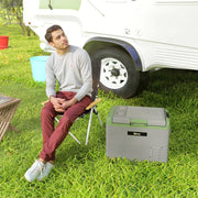 40L Portable Car Fridge Freezer with Dual Zone and LCD Display Light Green by Outsunny AOSOM