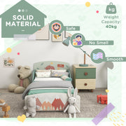 Toddler Bed Frame for Kids Aged 3 to 6 with Low Height Design for Safety Green