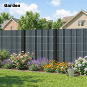 Garden Privacy Screen Fence for Wind and Sun Protection Waterproof PVC Grey AOSOM