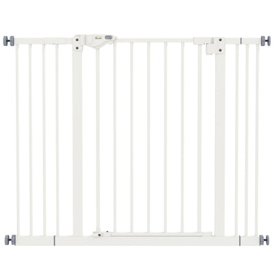Adjustable Metal Dog Gate Fits 74 to 100cm Doorways Ideal for Pets and Stairs Black