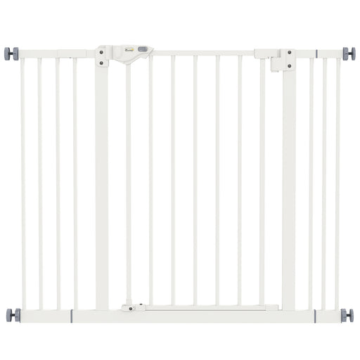 Adjustable Metal Dog Gate Fits 74 to 100cm Doorways Ideal for Pets and Stairs Black