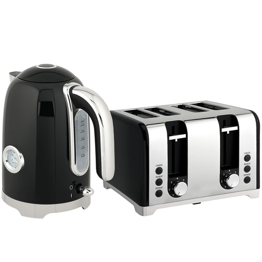 Retro Style Kettle and Toaster Set 3000W Fast Boil Ideal for Breakfast Kitchen Black