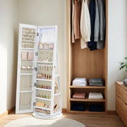 Lockable Swivel Jewellery Cabinet with Full Length Mirror and Organiser Storage by Songmics
