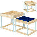 Wooden Sand and Water Play Tables for Kids Aged 3 to 8 with Bottom Liners Natural Finish
