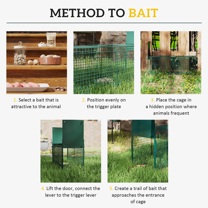 Large Humane Rat and Squirrel Trap with Double Doors for Indoor and Outdoor Use Green
