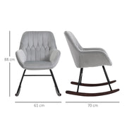 Rocking Armchair with Steel Frame and Padded Seat for Lounge or Office Use Grey and Black