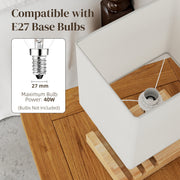 Modern Bedside Table Lamp with USB Charging Ports and Phone Stands for Bedroom White AOSOM