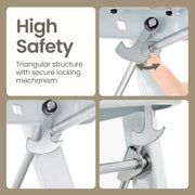 Folding Three Step Ladder with Anti Slip Treads and Sturdy Steel Frame by Songmics