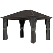 3.6 x 3m Aluminium Hardtop Gazebo with Accessories for Garden and Patio by Outsunny