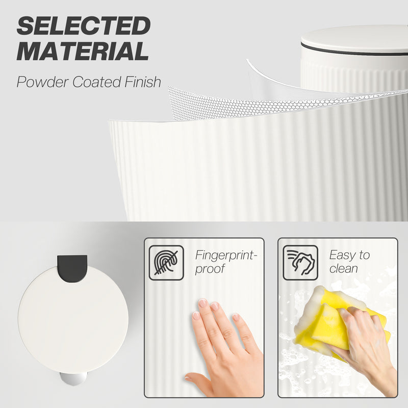Kitchen Pedal Bin 30L with Soft Close Lid and Removable Inner Bucket Cream Homcom