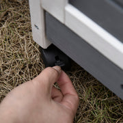 Elevated Wooden Rabbit Hutch with Slide Out Tray for Indoor Use Guinea Pig Cage Grey AOSOM