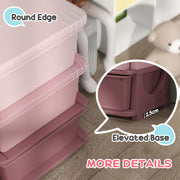 Kids Storage Organiser with Nine Removable Drawers Ideal for Toys and Books Pink