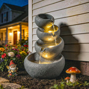 Outdoor Water Fountain with LED Lights for Relaxing Garden or Patio Retreat Mixed Colour Outsunny