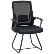 Ergonomic Office Chair with Lumbar Support and Breathable Mesh Back Black AOSOM