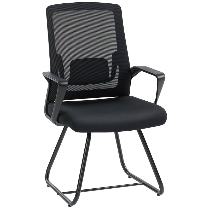 Ergonomic Office Chair with Lumbar Support and Breathable Mesh Back Black AOSOM