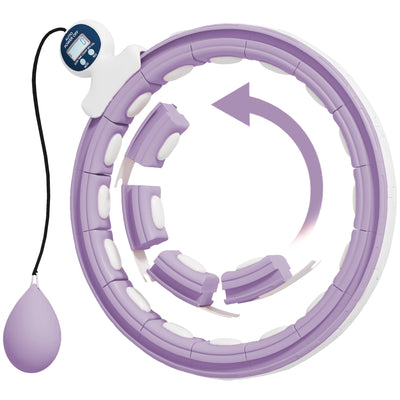 Purple Smart Weighted Hula Hoop With Digital Counter And 16 Detachable Massage Knots AOSOM