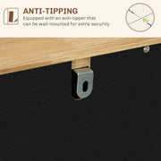 Black Sideboard With Rubberwood Top And Adjustable Shelves For Kitchen Or Dining Room