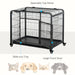 Metal Dog Cage with Locking Door Wheels and Removable Tray for Medium Pets by PawHut