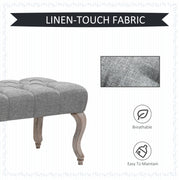 Tufted Upholstered Fabric Bench Seat With Storage For Bedroom Living Room Or Hallway
