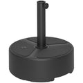 Round Garden Parasol Base Heavy Duty Umbrella Stand Holds Up to 20kg Black by Outsunny