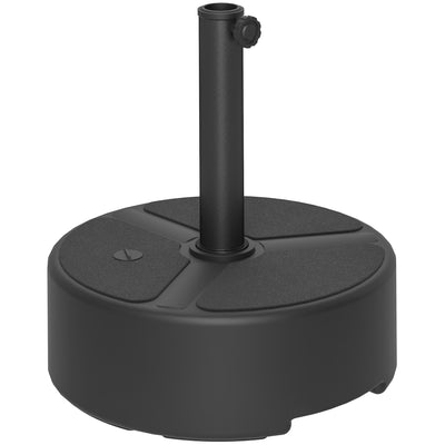 Round Garden Parasol Base Heavy Duty Umbrella Stand Holds Up to 20kg Black by Outsunny