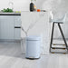 Light Blue 12L Metal Kitchen Bin with Modern Boxy Design by HOMCOM