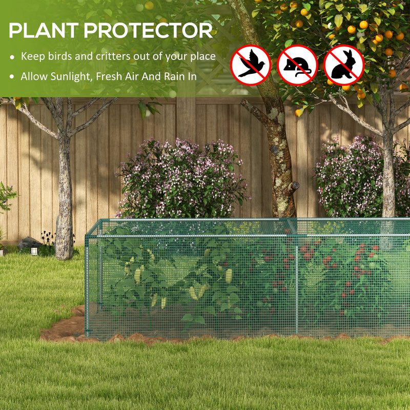 Green 8 x 4 FT Garden Plant Protection Cage with Door for Outdoor Growing by Outsunny