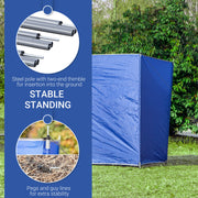 Foldable Camping Windbreak With Steel Poles And Carry Bag For Beach Shelter Privacy Blue AOSOM