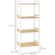 Four Tier Bamboo Adjustable Shelf Storage Unit for Home and Office by HOMCOM