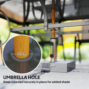 Seven Piece Charcoal Grey Outdoor Dining Set for Patio or Garden by Outsunny