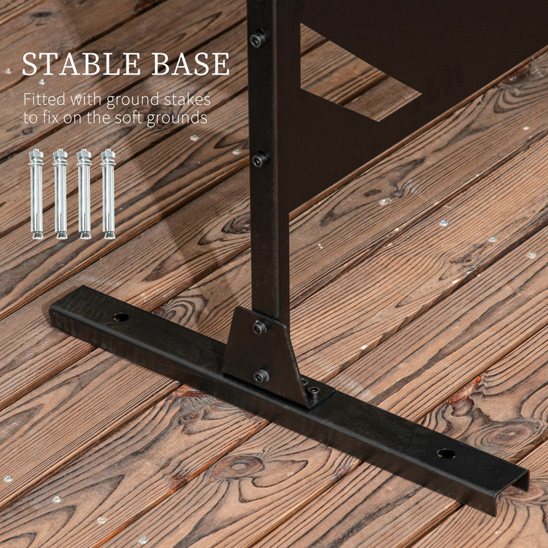 Black Metal Banana Leaf Privacy Screen With Stand For Garden Patio Or Hot Tub Use