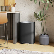 50L Pedal Kitchen Bin with Soft Close Lid and Removable Inner Bucket for Home Black