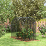 Galvanised Steel Garden Fruit Cage With Zipped Door For Plant Protection Black