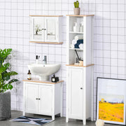Freestanding Under Sink Bathroom Cabinet With Adjustable Shelf And Storage Space White