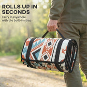 Camping Mat for 4 People Waterproof and Padded for Picnics and Outdoor Use Colourful AOSOM