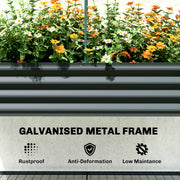 Raised Garden Planter With Greenhouse Cover And Tool Shelf For Easy Gardening Dark Grey Outsunny