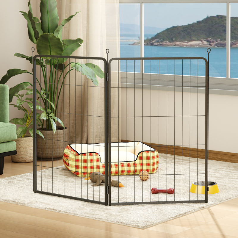 2 Piece Dog Pen Expansion Pack with 3 Connecting Stakes for 100cm High Pet Playpen by PawHut