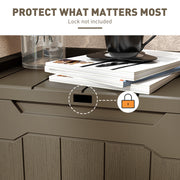 Dark Brown 107L Plastic Storage Chest with Lid for Indoor and Outdoor Use by HOMCOM