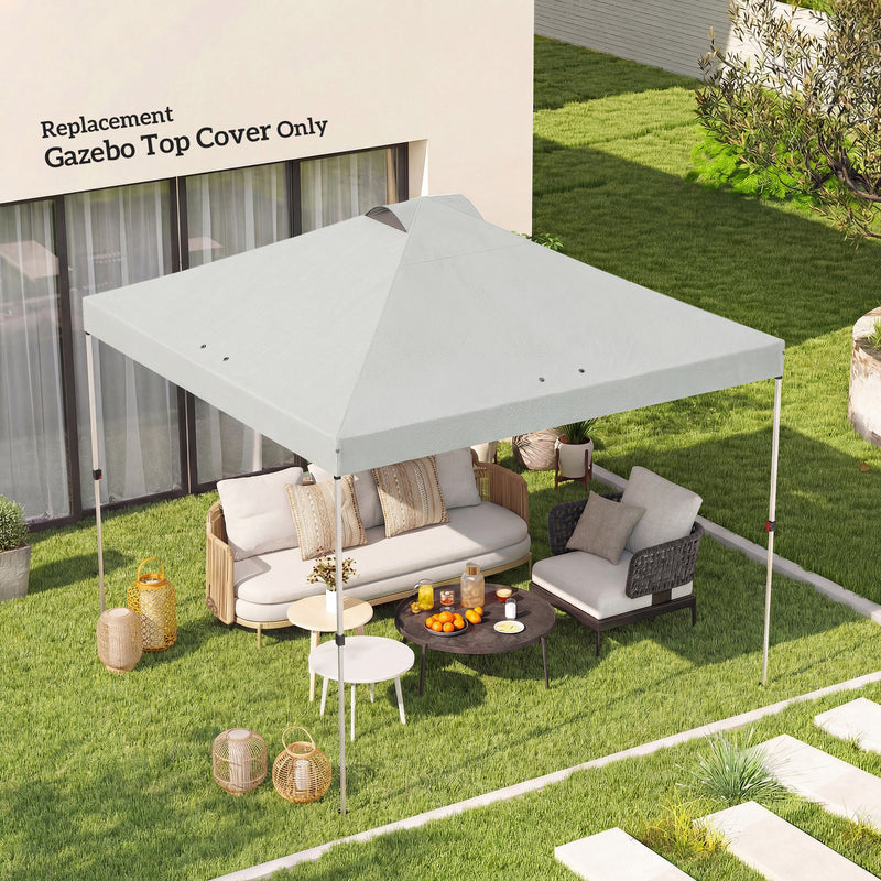 Gazebo Roof Replacement Waterproof Canopy for 3 x 3 m Frames UV Protection White Outsunny