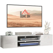 Wall Mounted TV Unit with Storage Shelves and Cable Management for TVs up to 60 Inch White