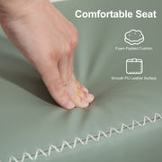 PU Leather Shoe Storage Bench With Padded Seat and Hidden Compartment, Green