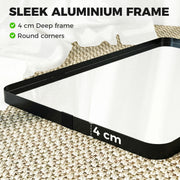 Wall Mirror with Shatter Resistant Tempered Glass and Rounded Corners for Safe Homes Black Homcom