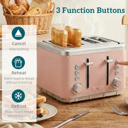 Kettle and Toaster Set for Fast Family Breakfasts and Tea Breaks Pink AOSOM